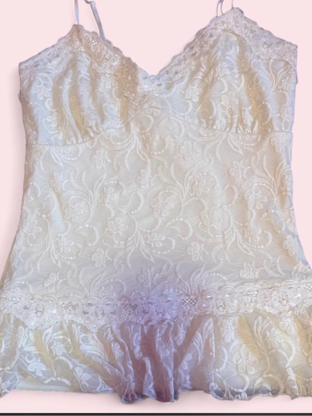 Passport Cream Lace Camisole Tank Top